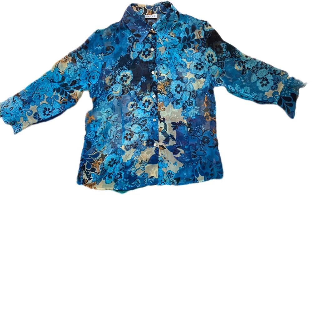 See Through y2k Blue Top